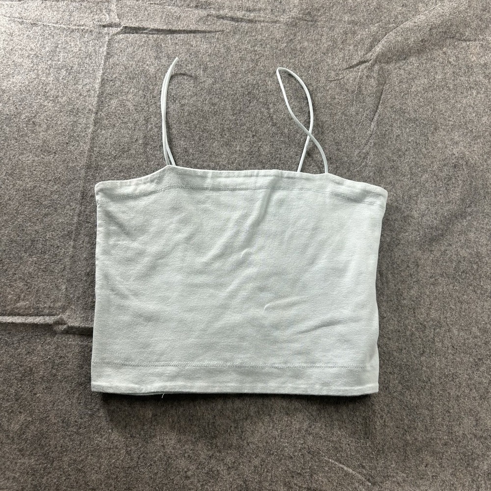American Eagle Tank Top Womens Small Cropped Spaghetti Strap Pale Blue